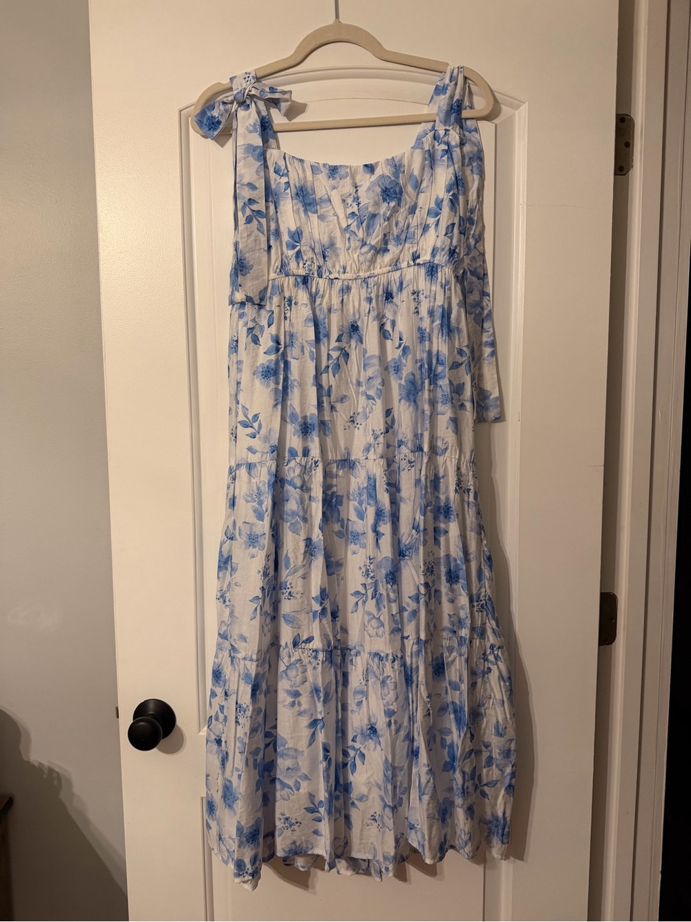 August Silk Blue Floral Maxi Dress